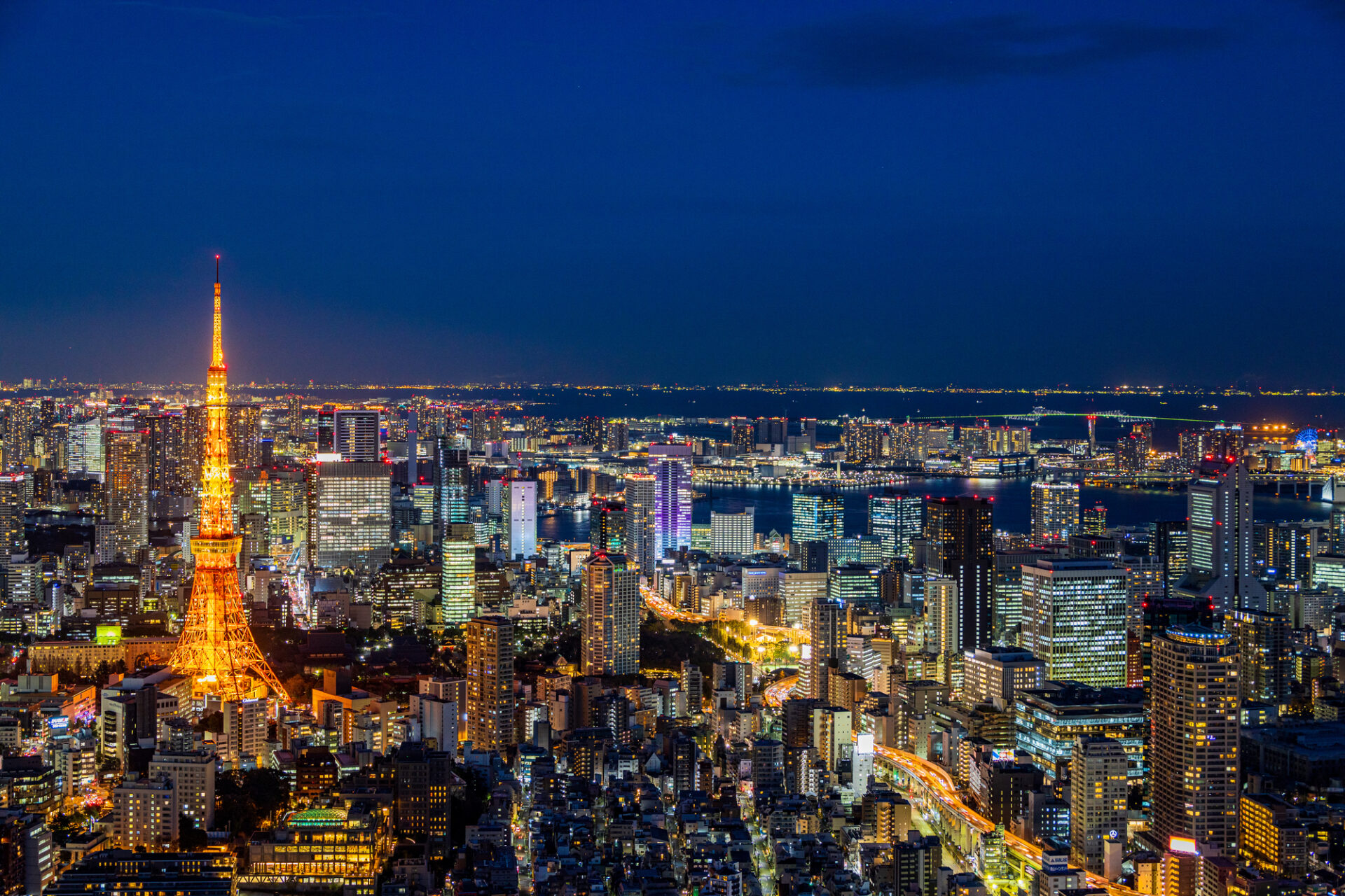 東京タワーと都内の夜景