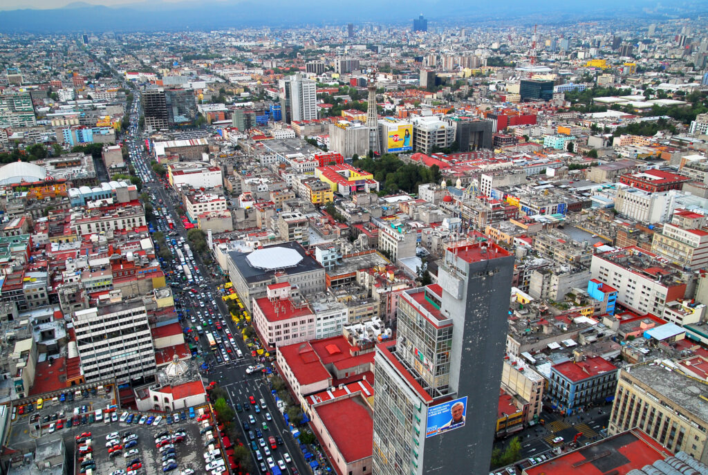 メキシコ　メキシコシティ　ラテンアメリカタワーから見た街並
