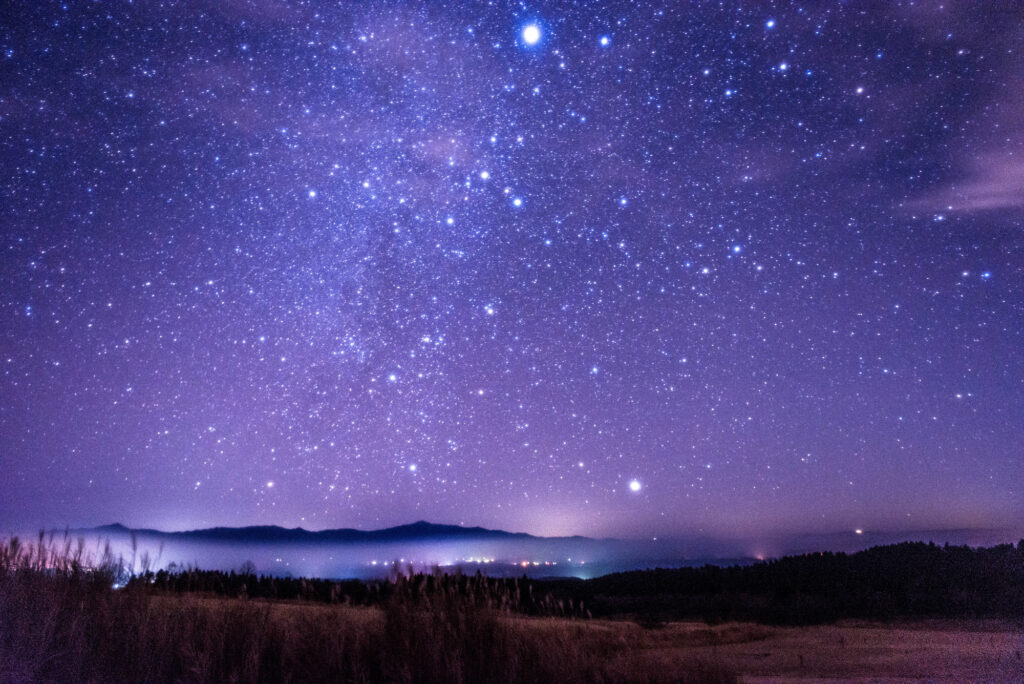 星空　阿蘇　雲海　くじゅう高原　満天