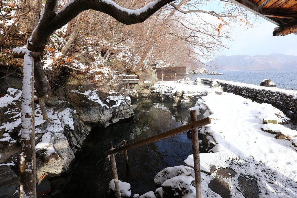 夜：支笏湖畔の丸駒温泉旅館