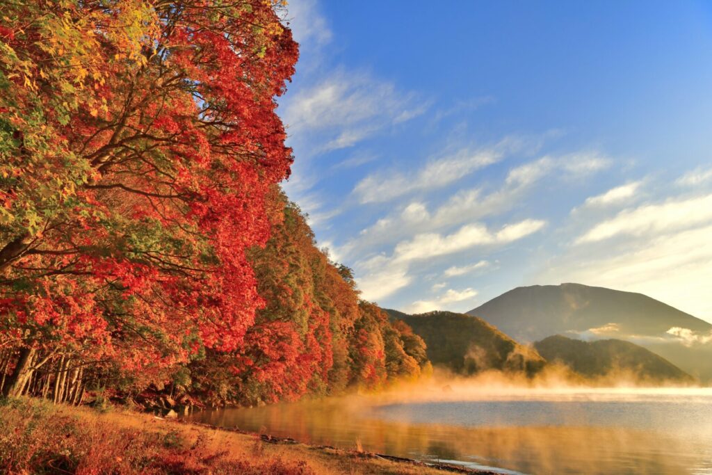 湖と紅葉のコラボレーション「中禅寺湖」