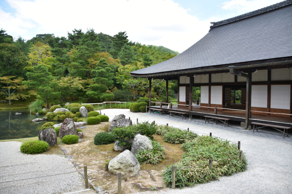 京都嵐山の天龍寺の庭園
