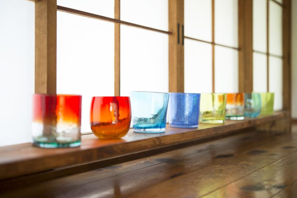  琉球ガラスで作られたグラス