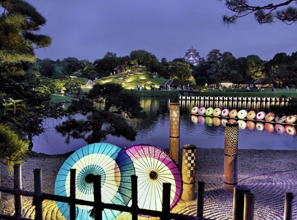 岡山後楽園の夜景