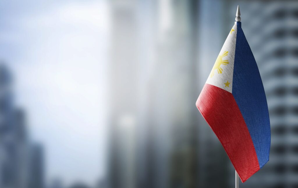 フィリピン国旗とビル