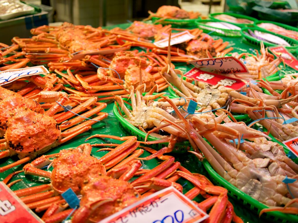 近江市場の新鮮な蟹