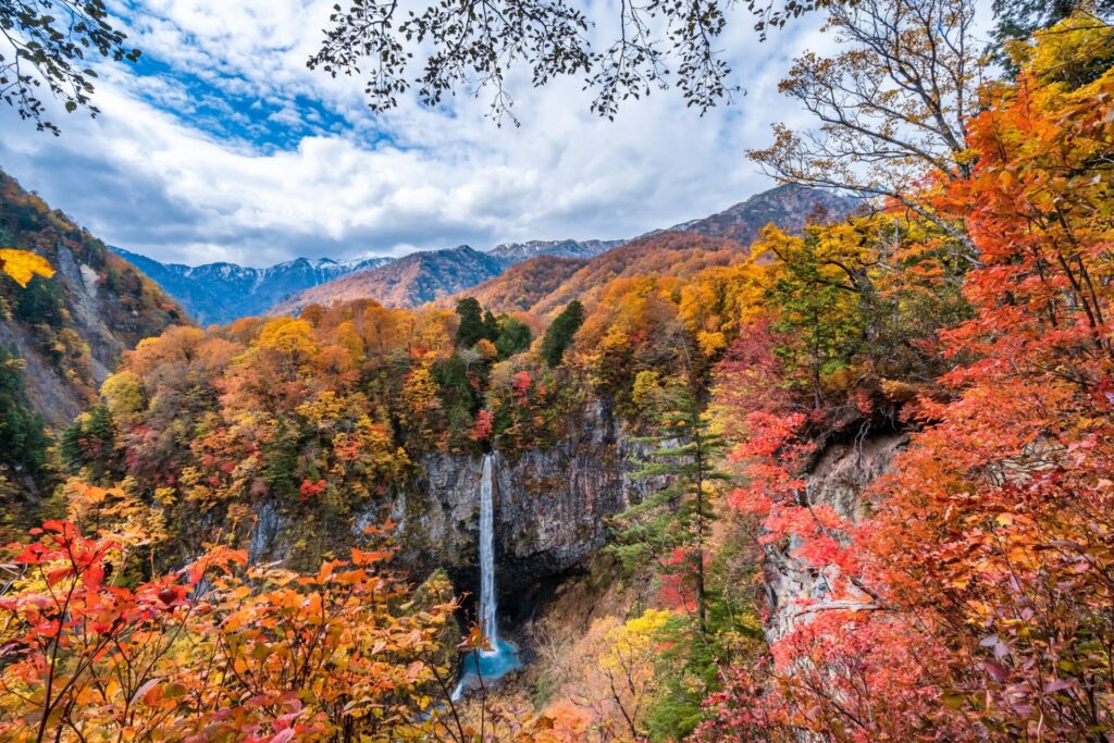 白水の滝と紅葉