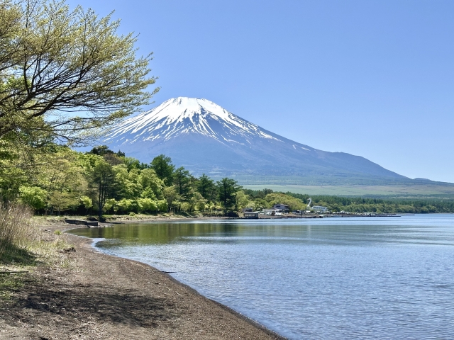 富士山と山中湖の景色