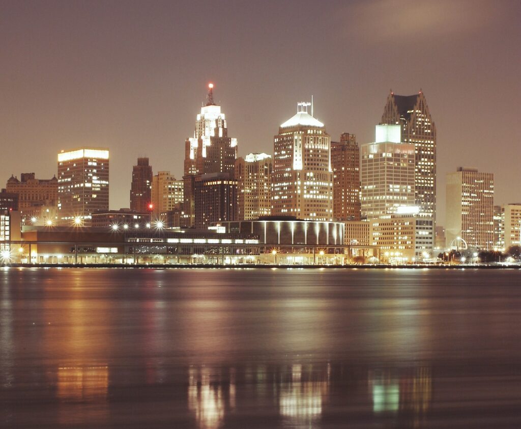 デトロイトの夜景