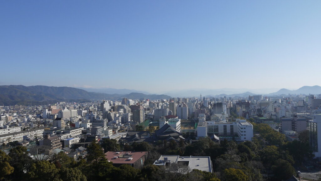 四国高知市内の眺め