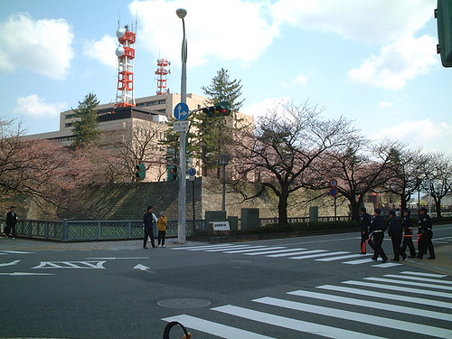 石垣と堀の跡に福井城の面影を感じる