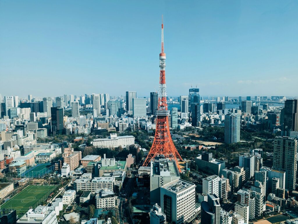 東京タワーと周辺の景色