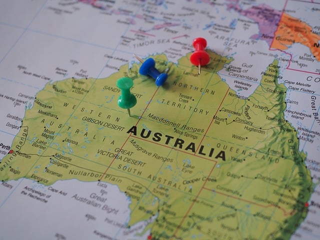 対策KW「オーストラリアの地図」（beasternchenによるPixabayからの画像）