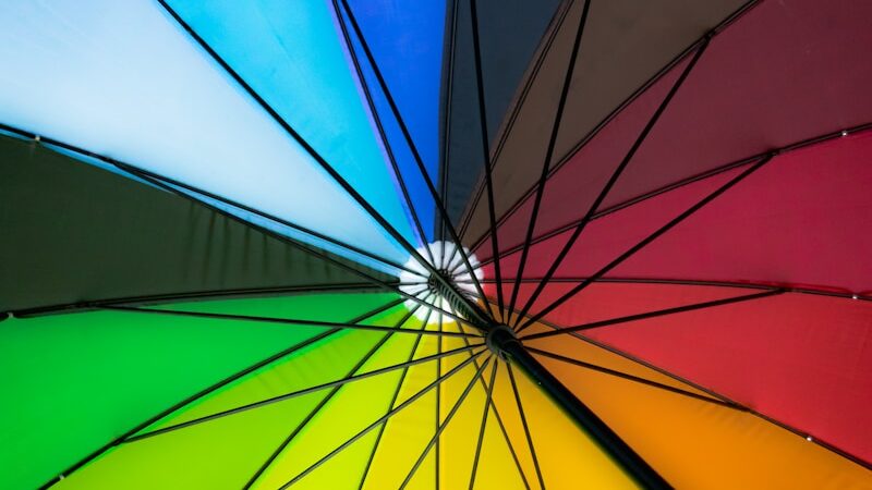 closeup photo of multicolored umbrella