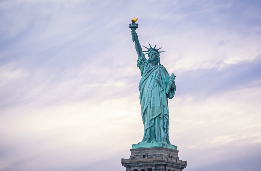 ニューヨークの自由の女神アップ画像