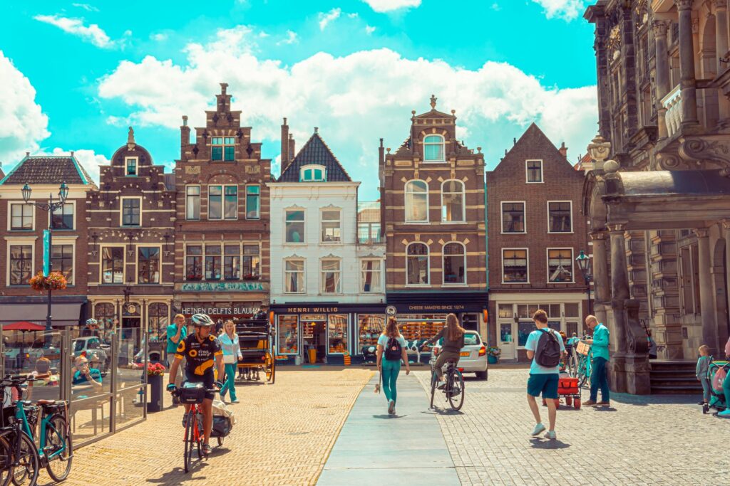 オランダにあるデルフトの旧市街