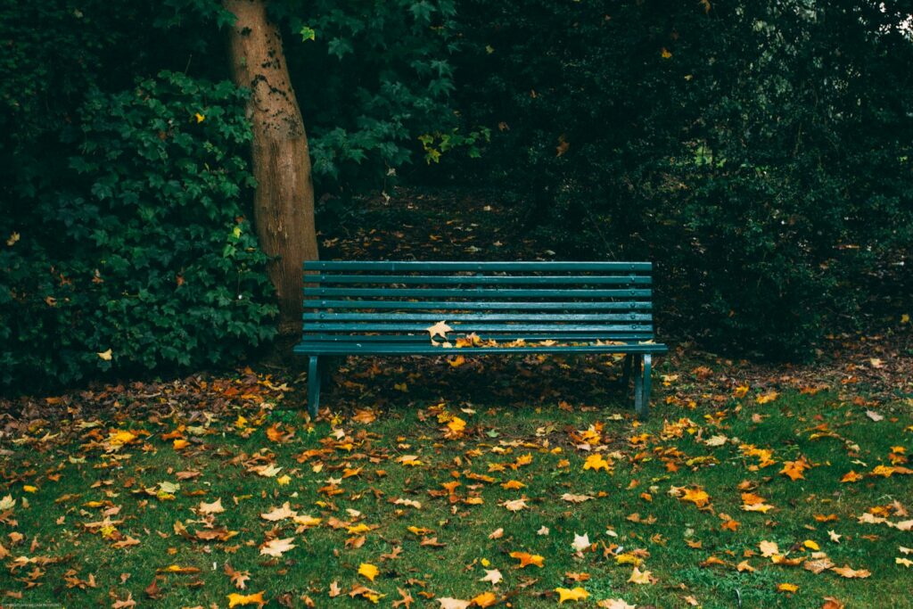 ザルツブルクの市民が一休みするベンチのイメージ