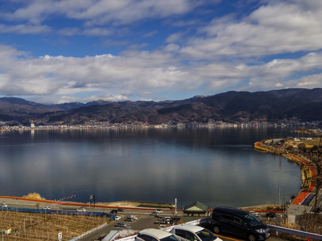 長野県諏訪市諏訪湖の風景