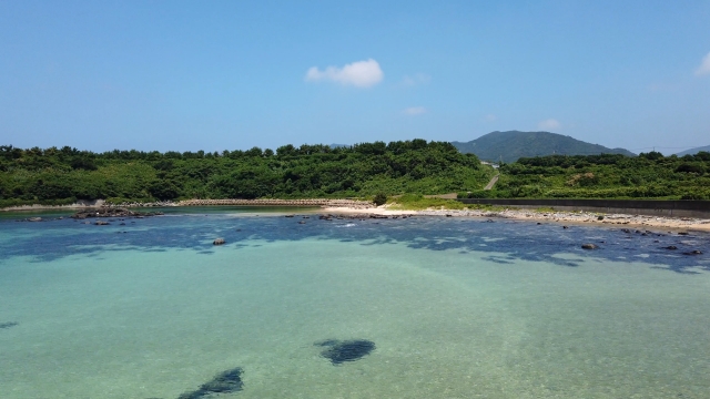 長崎五島の美しいビーチ、浜田海水浴場