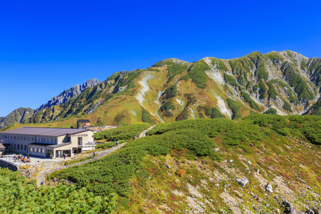 紅葉見頃な立山黒部アルペンルート　室堂平からの立山連峰