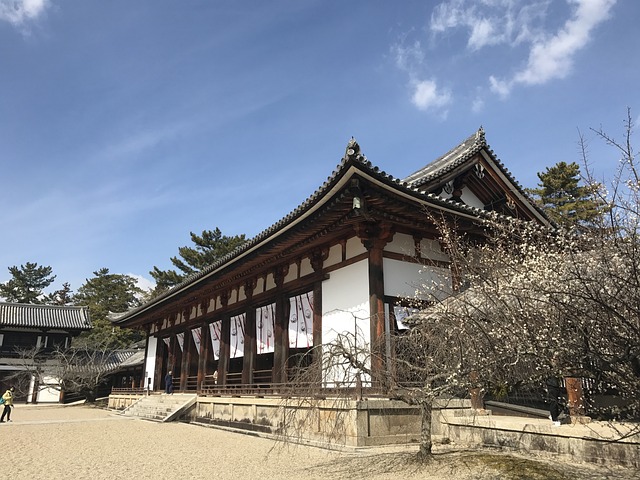 飛鳥時代に創建された世界最古の木造建築群を誇る寺院