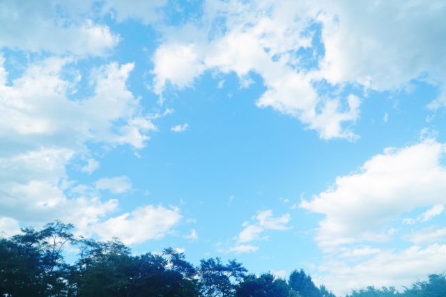 青空と雲の気候画像