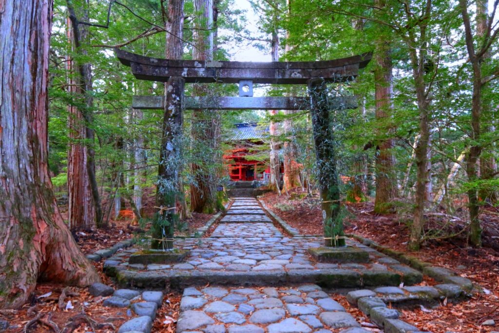 ロープウェイで行ける滝尾神社の外観