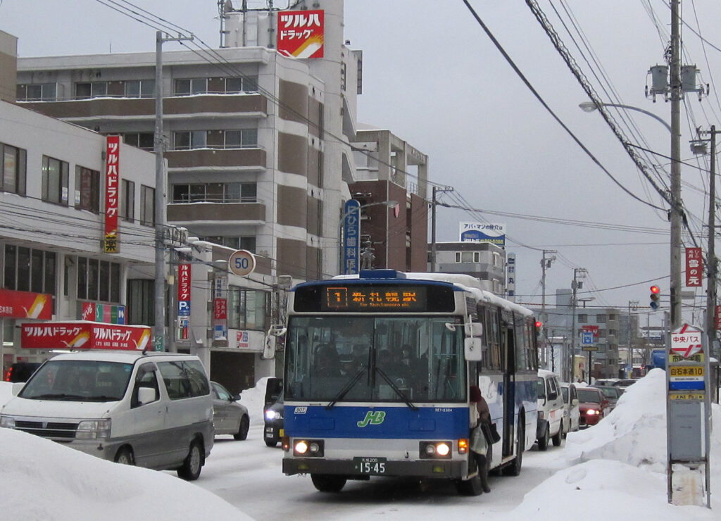 冬の札幌の市街地