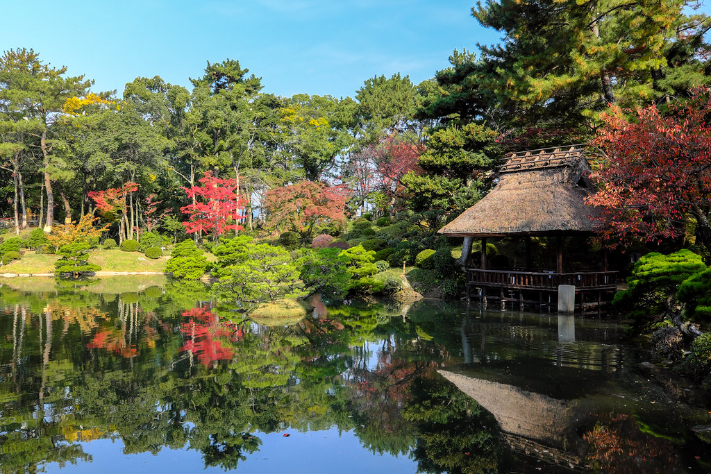 縮景園の紅葉