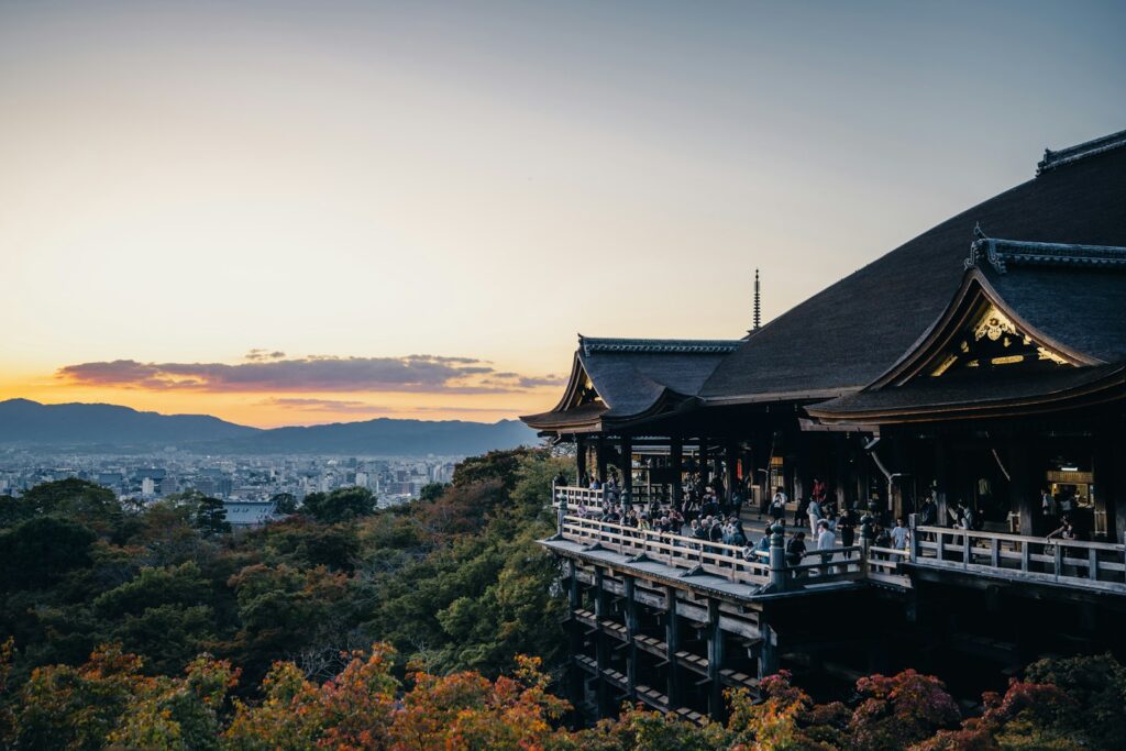 清水寺の夕日