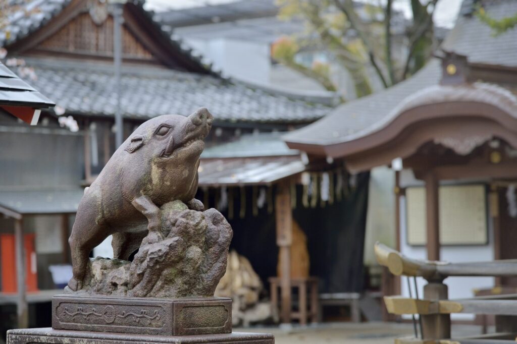 護王神社の狛いのしし