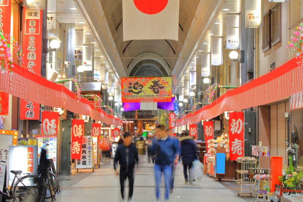 商店街の初売り