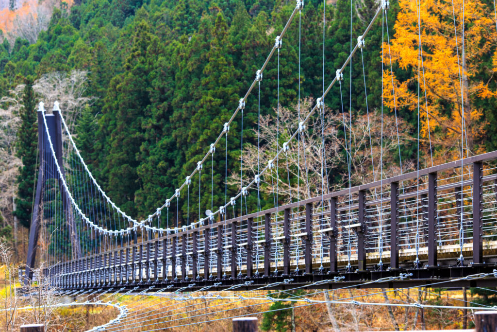 湯西川水の郷の大吊り橋